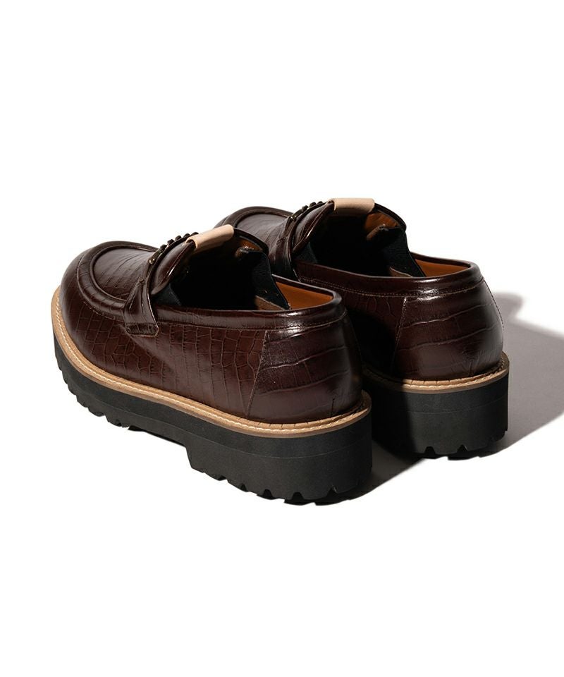 glamb(グラム)】Croco Emboss Bit Loafer クロコエンボスビット