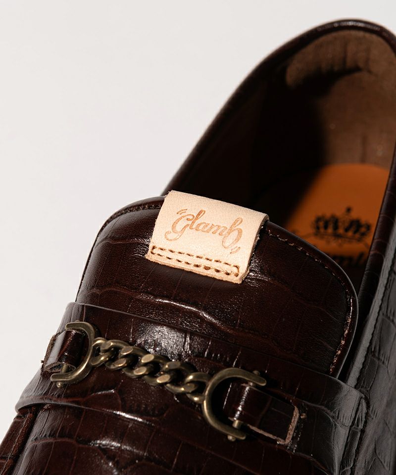 glamb(グラム)】Croco Emboss Bit Loafer クロコエンボスビット