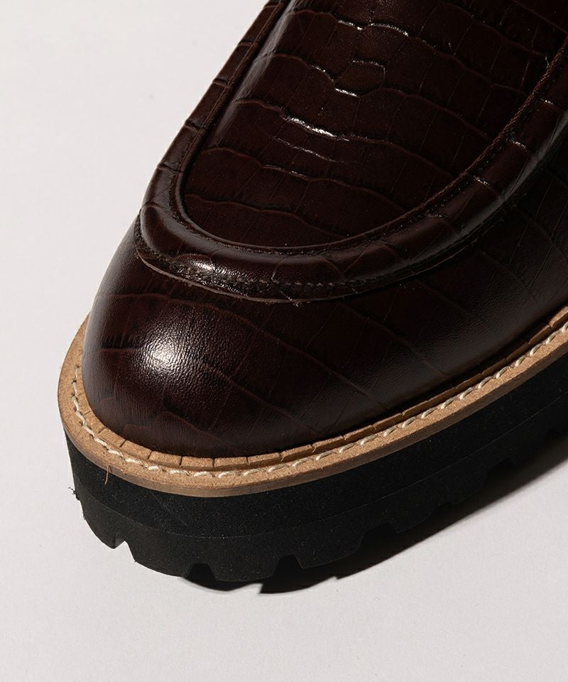glamb(グラム)】Croco Emboss Bit Loafer クロコエンボスビット