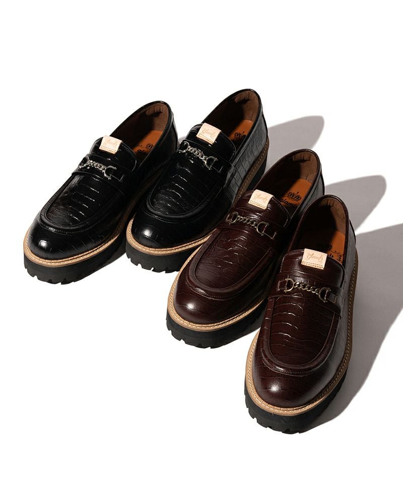 glamb(グラム)】Croco Emboss Bit Loafer クロコエンボスビット