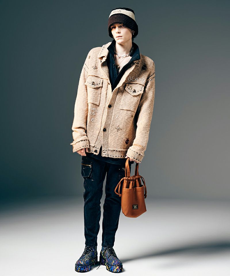 glamb(グラム)】Beadswork Knit Jacket ビーズワークニットジャケット