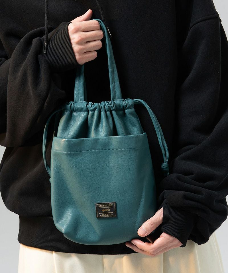 glamb(グラム)】Synth Leather Drawstring Bag シンセレザードロー