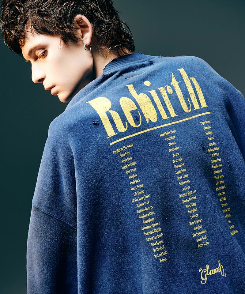 glamb(グラム)】Rebirth Damage Sweat リバースダメージスウェット