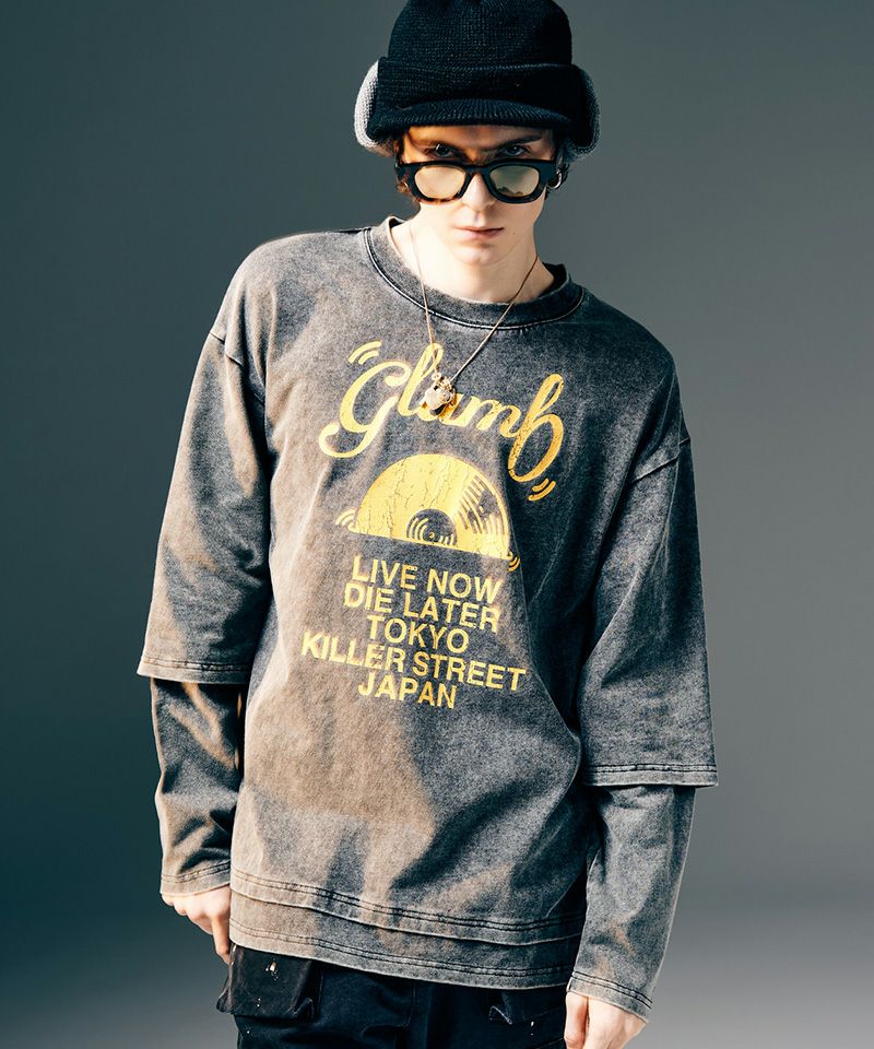 glamb(グラム)】Layered Acid Cutsew レイヤードアシッドカットソー