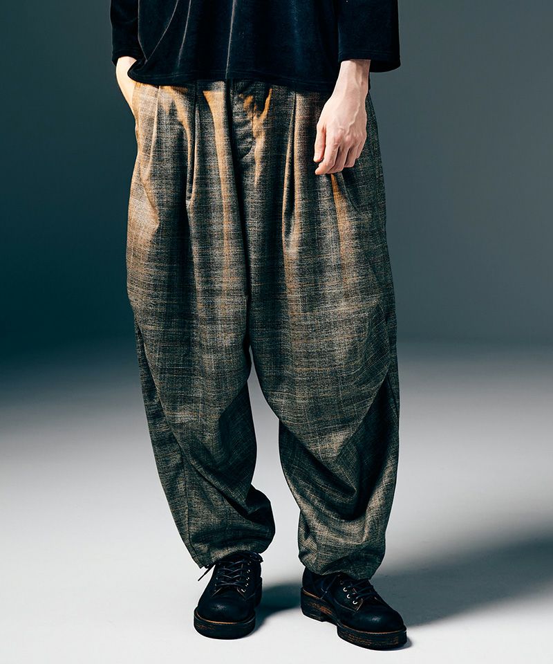 くらん glamb(グラム)】Glen Check Tuck Pants グレンチェックタックパンツ