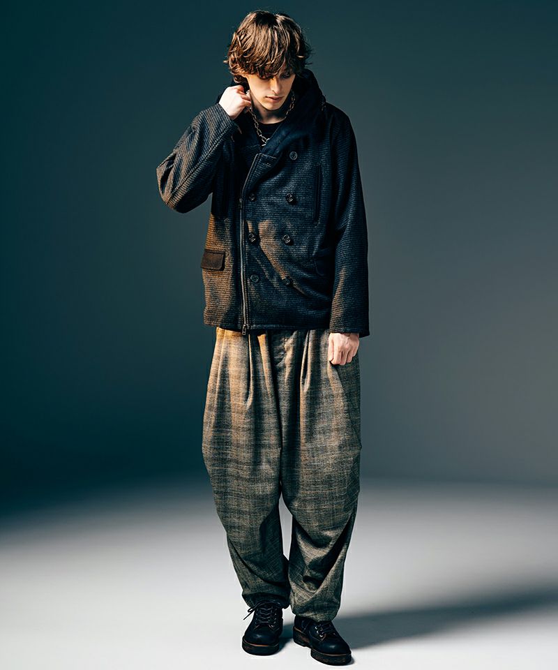 glamb(グラム)】Glen Check Tuck Pants グレンチェックタックパンツ