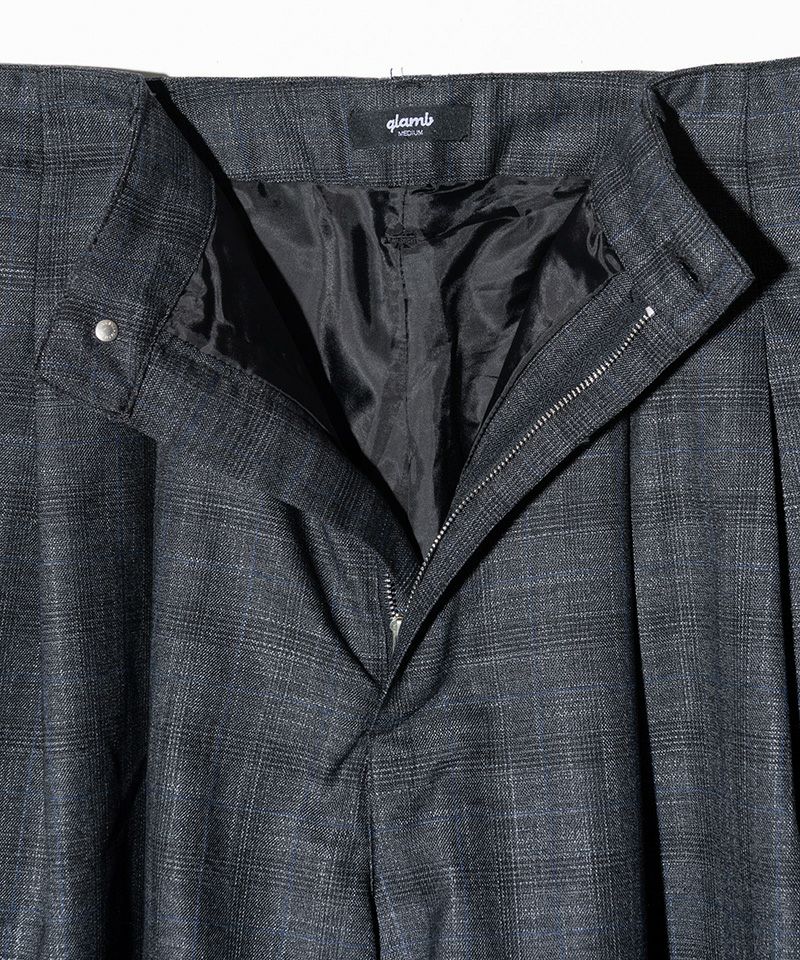 glamb(グラム)】Glen Check Tuck Pants グレンチェックタックパンツ