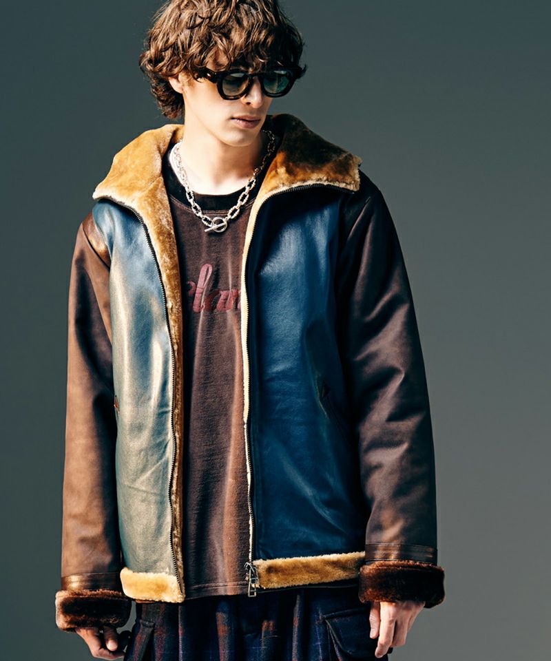 glamb(グラム)】Synth Mouton Hooded Jacket シンセムートンフーデッド 