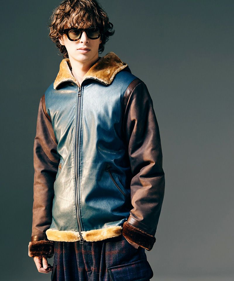 glamb(グラム)】Synth Mouton Hooded Jacket シンセムートンフーデッド