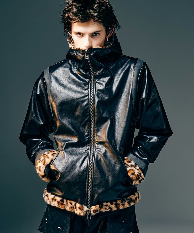 glamb(グラム)】Synth Mouton Hooded Jacket シンセムートンフーデッド