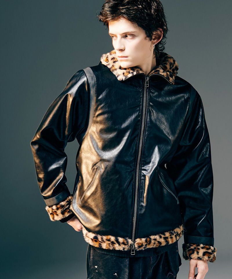 glamb(グラム)】Synth Mouton Hooded Jacket シンセムートンフーデッド