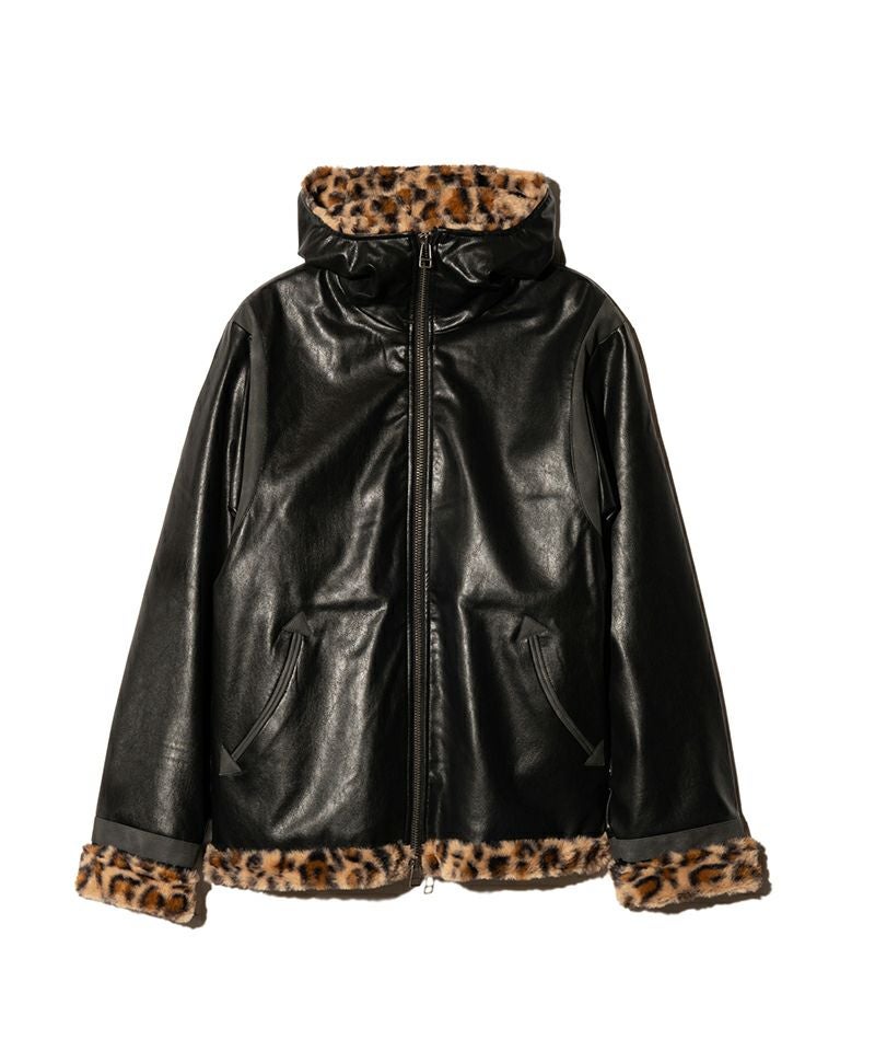 glamb(グラム)】Synth Mouton Hooded Jacket シンセムートンフーデッド
