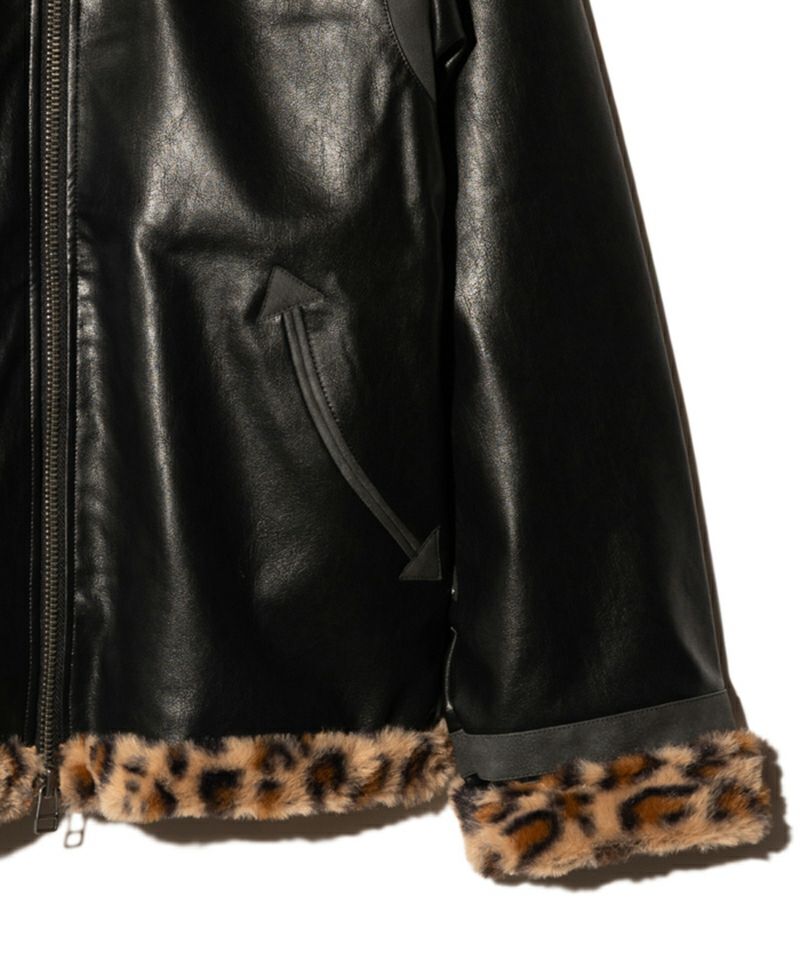 ジャケット・アウター glamb glamb(グラム)】Synth Mouton Hooded Jacket シンセムートンフーデッド