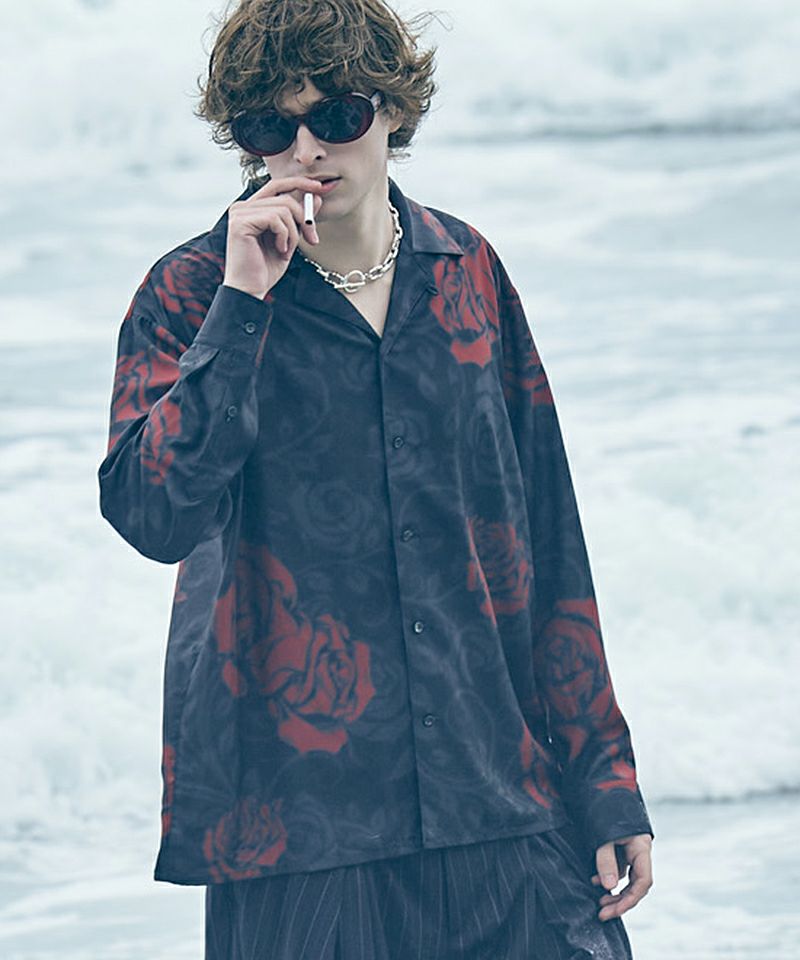 glamb(グラム)】Rose Blur Shirt ローズブラーシャツ(GB0425-SH02