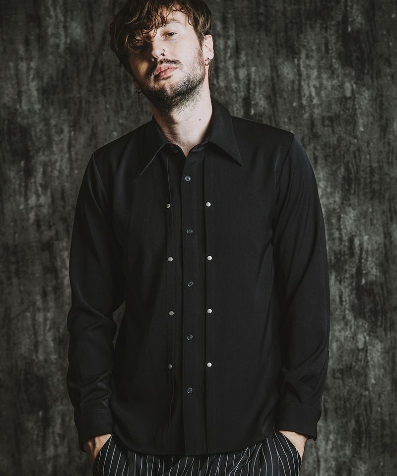 30%OFF【NO ID.(ノーアイディー)】ﾘﾍﾞｯﾄﾀｯｸSH シャツ(457006-319S