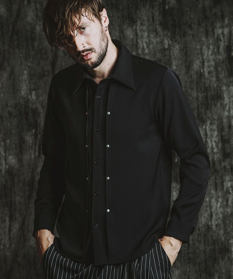 黒いろシャツ SHELLY-SHIRT-SEERSUCKER-CORD-