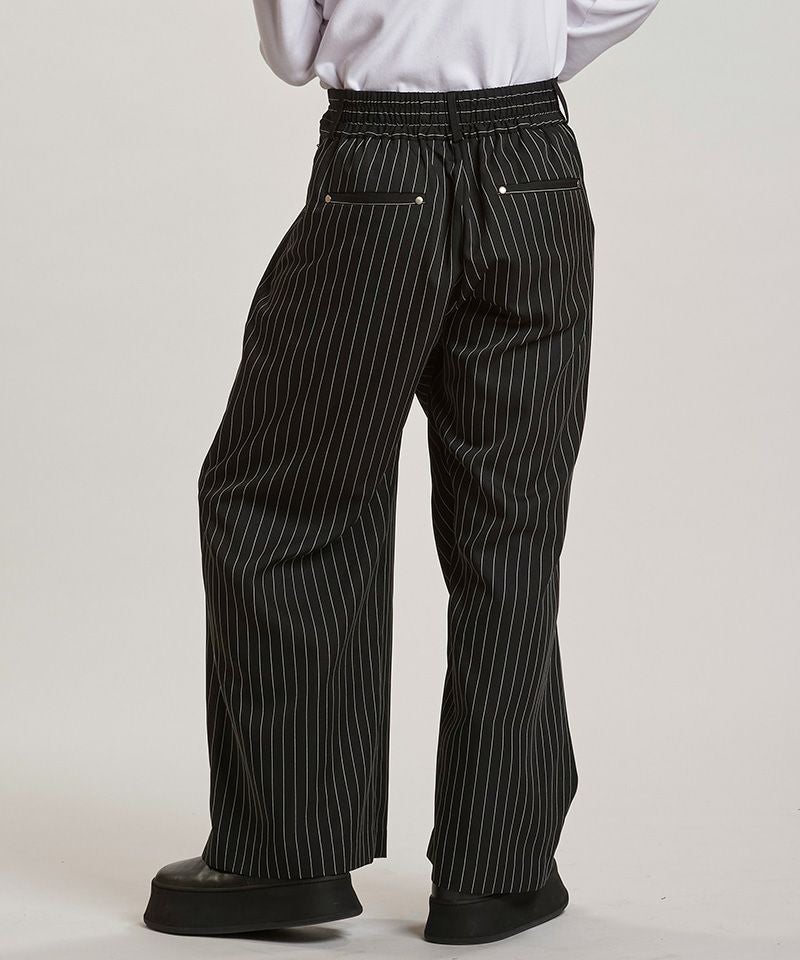 30%OFF【NO ID.(ノーアイディー)】ﾄﾞﾚｰﾌﾟﾀｯｸﾜｲﾄﾞﾄﾗｳｻﾞｰｽﾞ パンツ