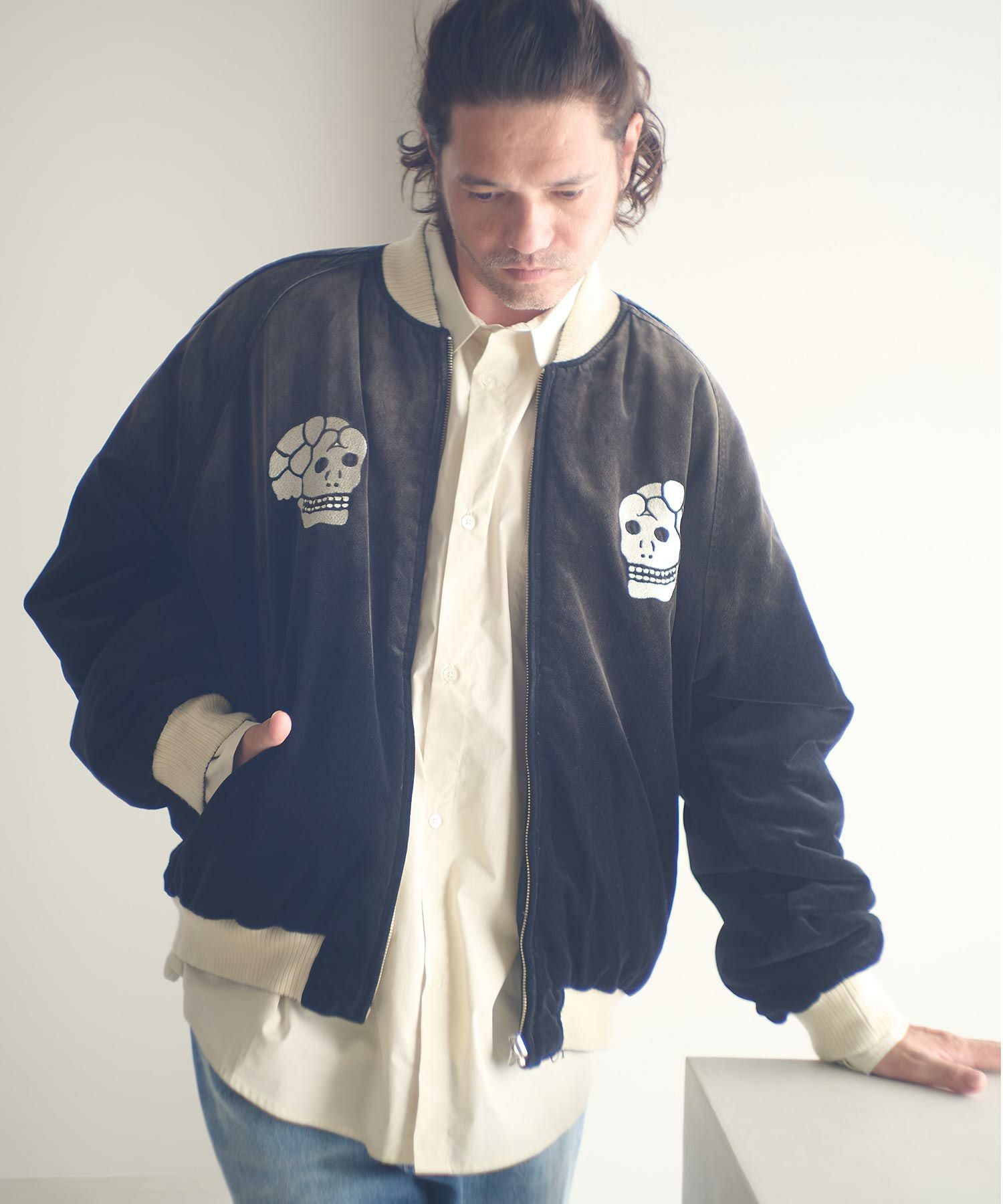 ADAM PATEK(アダムパテック)】aged velour souvenir jacket