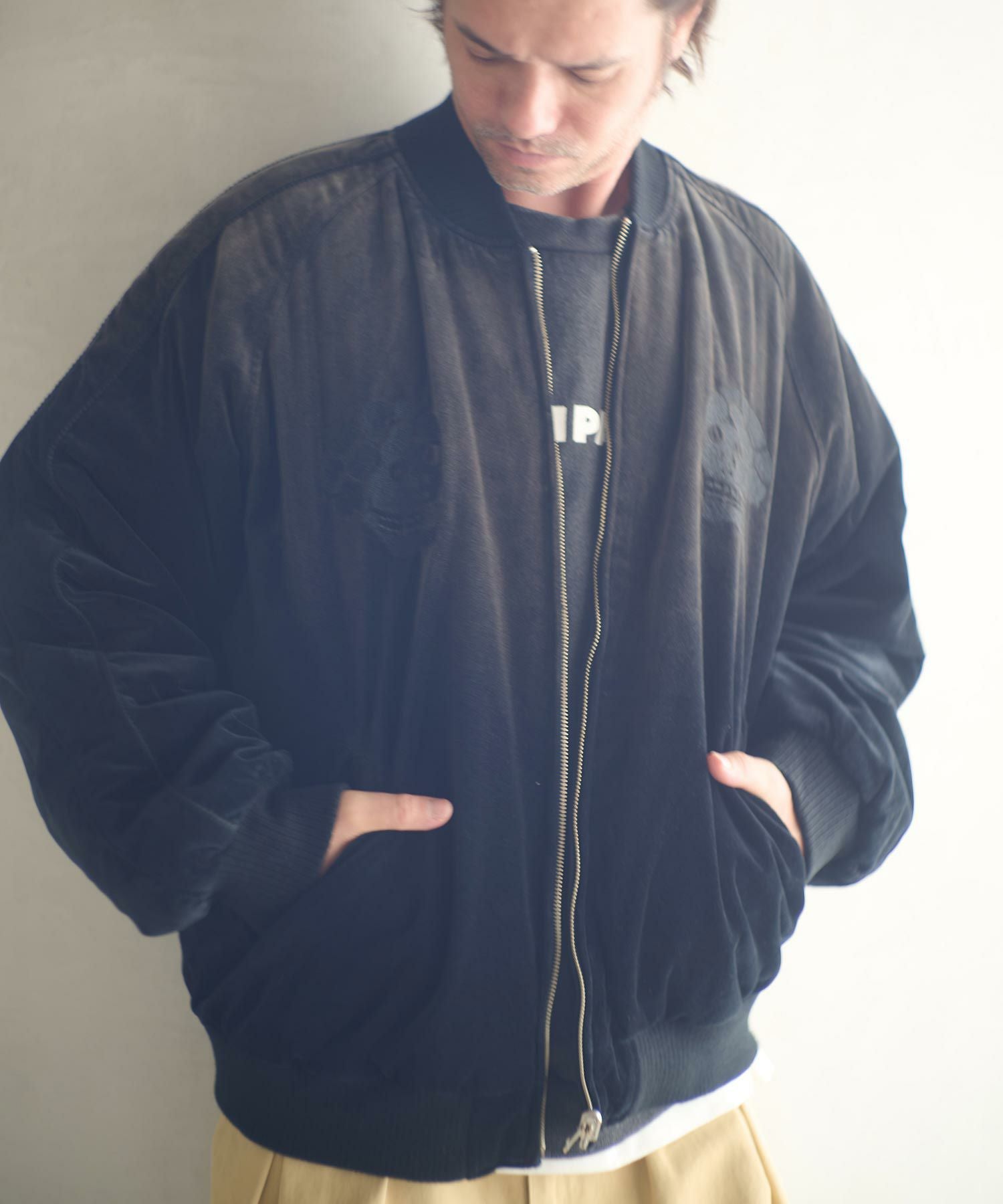 ADAM PATEK(アダムパテック)】aged velour souvenir jacket