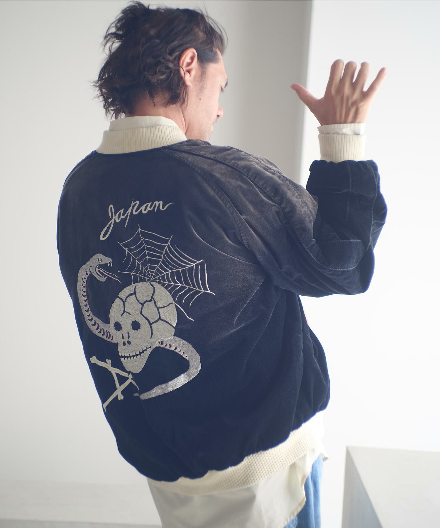 ADAM PATEK(アダムパテック)】aged velour souvenir jacket