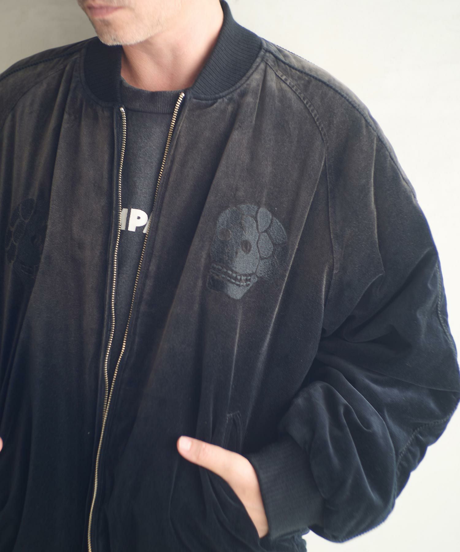 ADAM PATEK(アダムパテック)】aged velour souvenir jacket