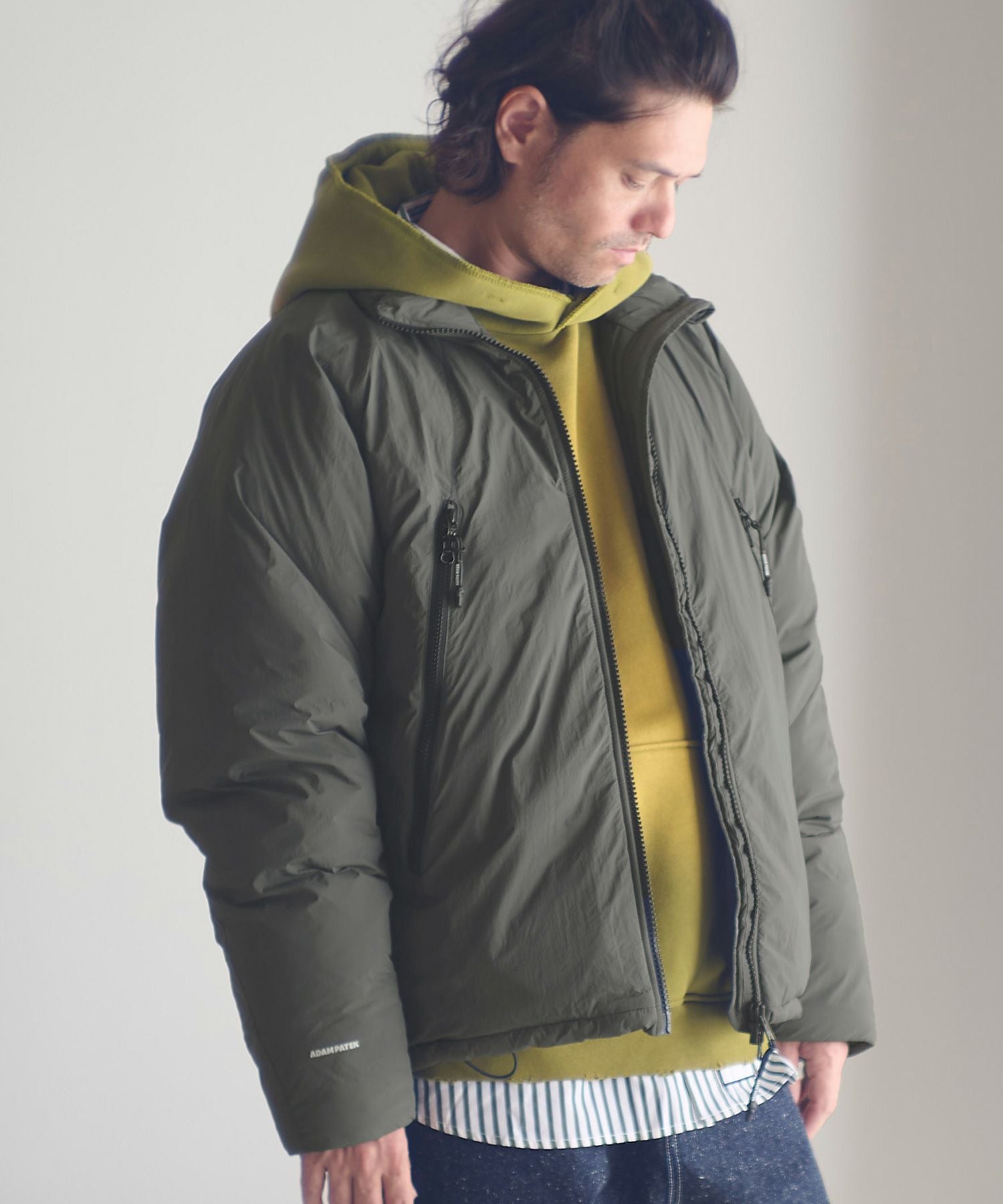 ADAM PATEK(アダムパテック)】leather looose down jacket ダウン