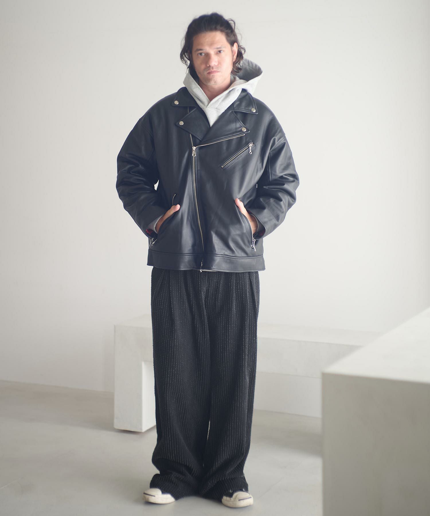 ADAM PATEK(アダムパテック)】needlestripe denim wide pants デニム