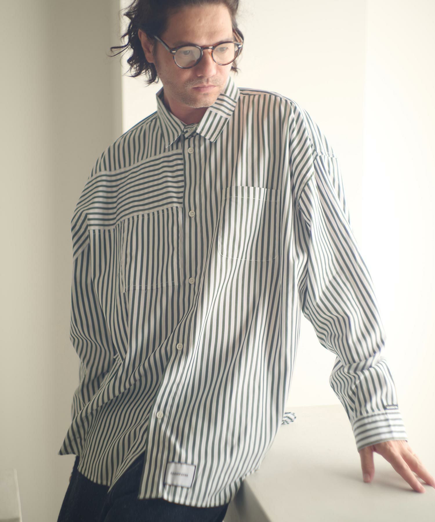 ADAM PATEK(アダムパテック)】James Fabric anarchy shirt シャツ