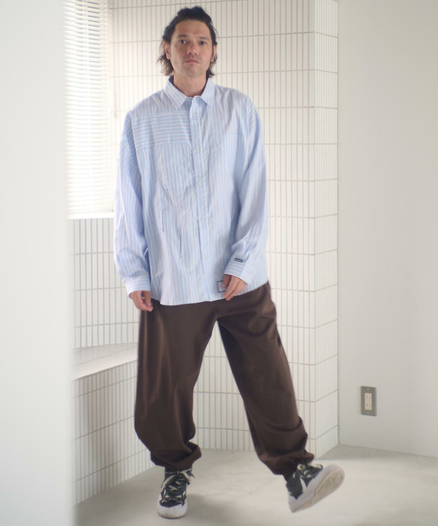 ADAM PATEK(アダムパテック)】James Fabric anarchy shirt シャツ