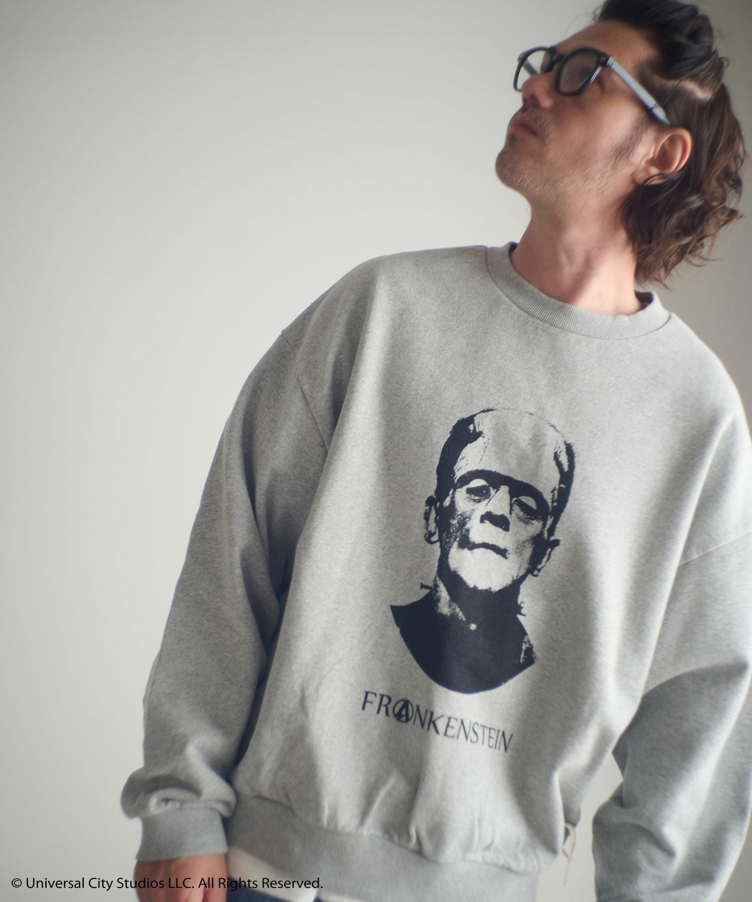 ADAM PATEK(アダムパテック)】Frankenstein portrait crewneck ADAM PATEK(アダムパテック)】Frankenstein portrait crewneck