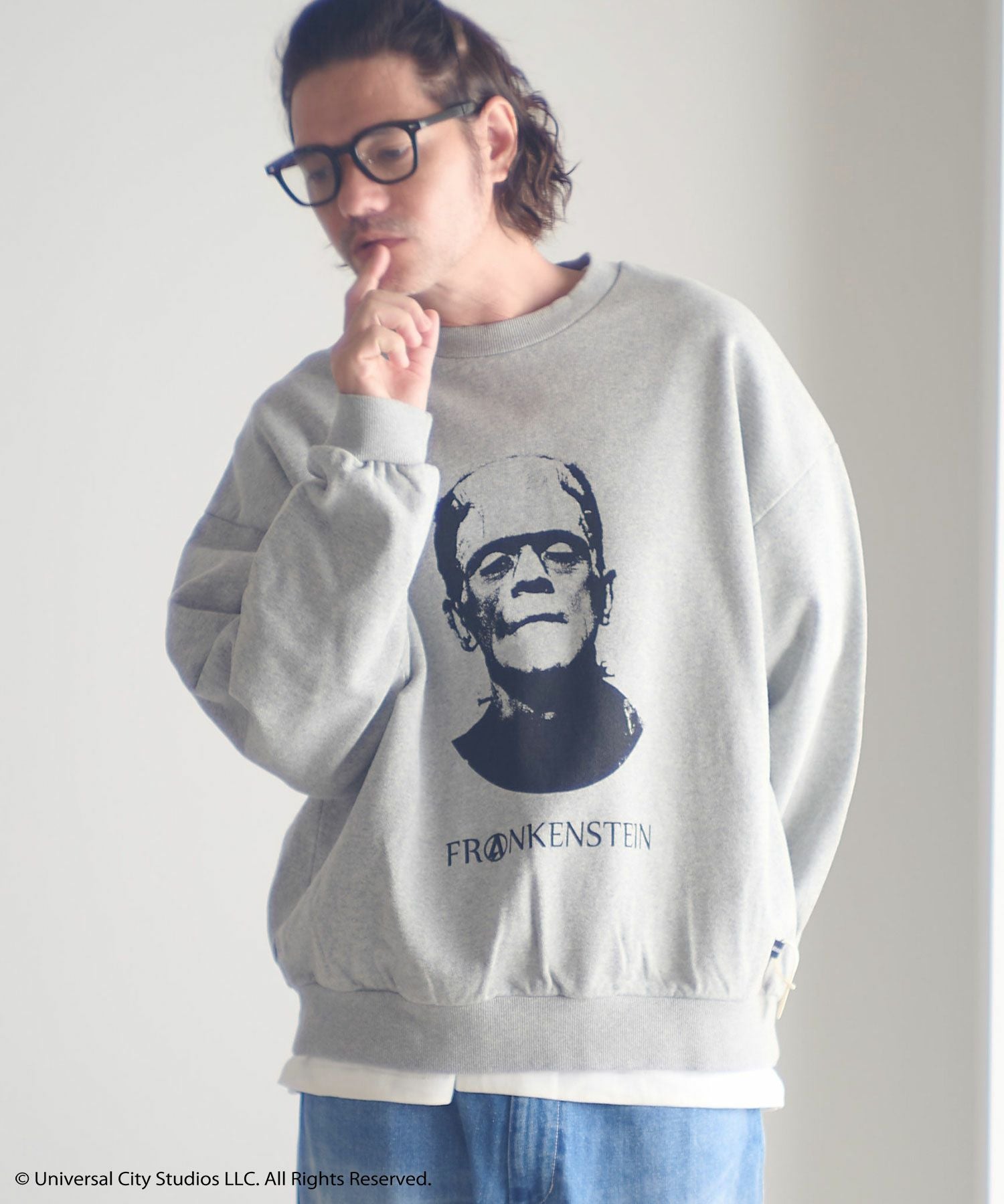 ADAM PATEK(アダムパテック)】Frankenstein portrait crewneck