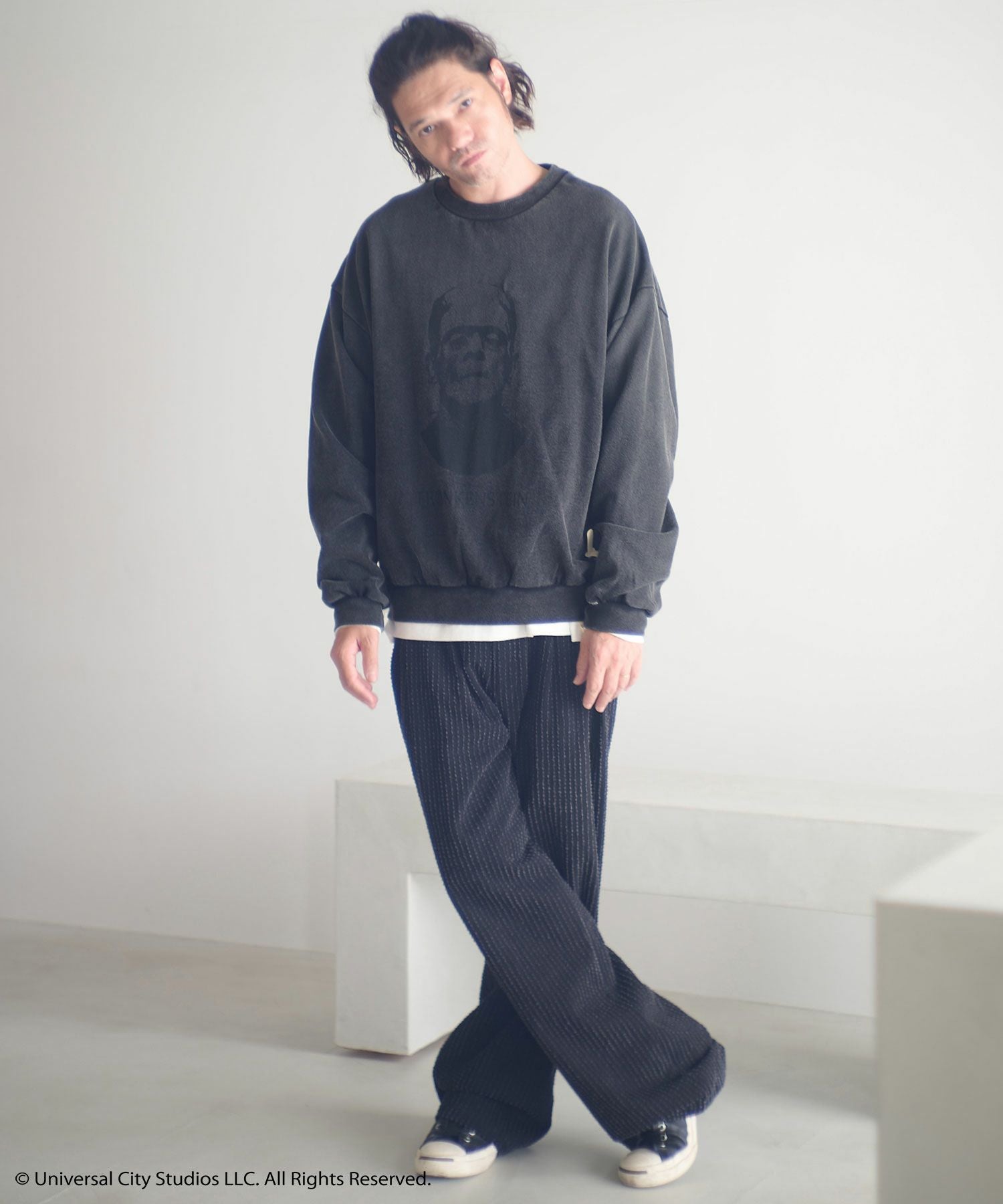 ADAM PATEK(アダムパテック)】Frankenstein portrait crewneck ADAM PATEK(アダムパテック)】Frankenstein portrait crewneck
