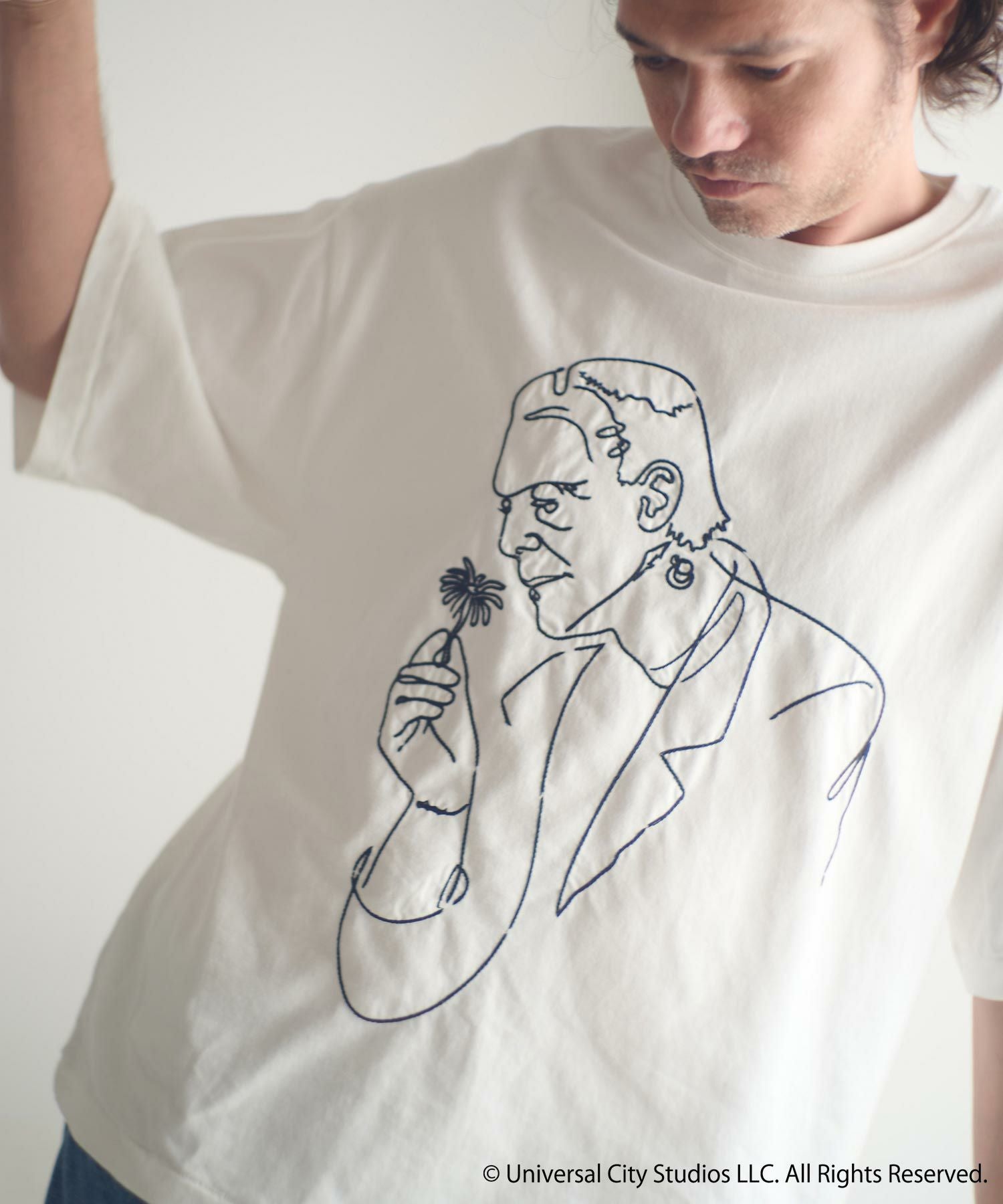 ADAM PATEK(アダムパテック)】Frankenstein flower stitch T Tシャツ