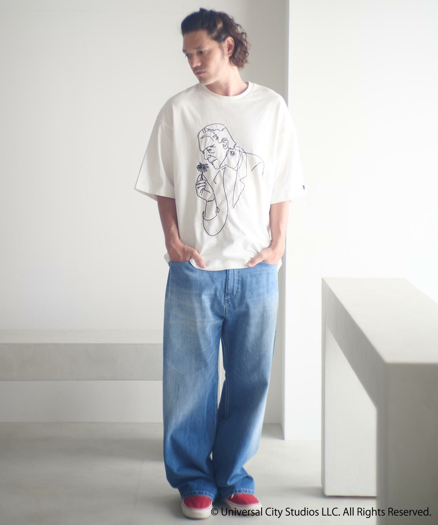 ADAM PATEK(アダムパテック)】Frankenstein flower stitch T Tシャツ