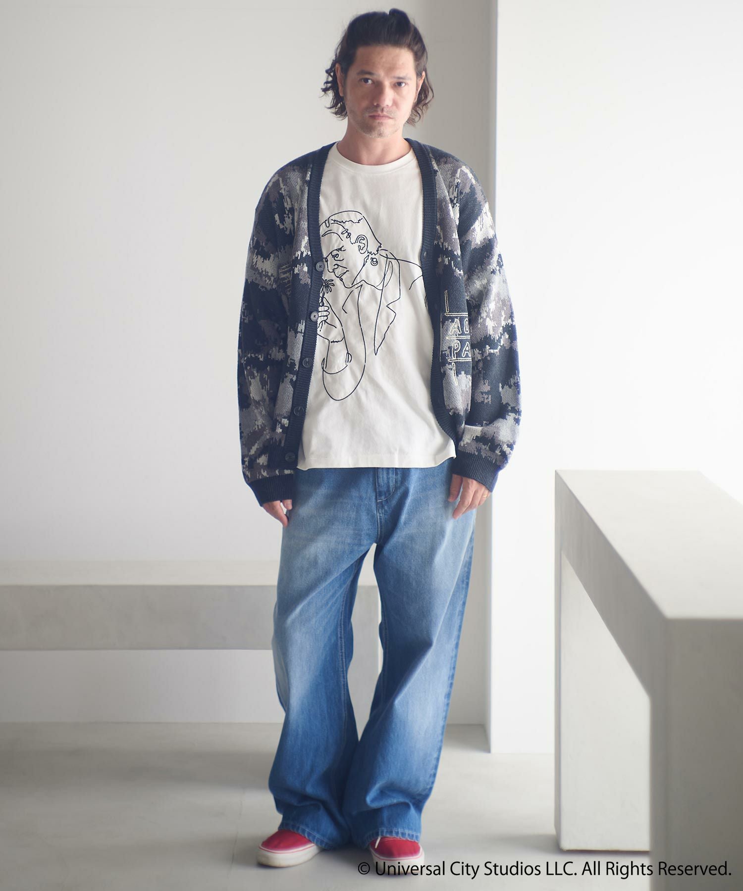 ADAM PATEK(アダムパテック)】Frankenstein flower stitch T Tシャツ