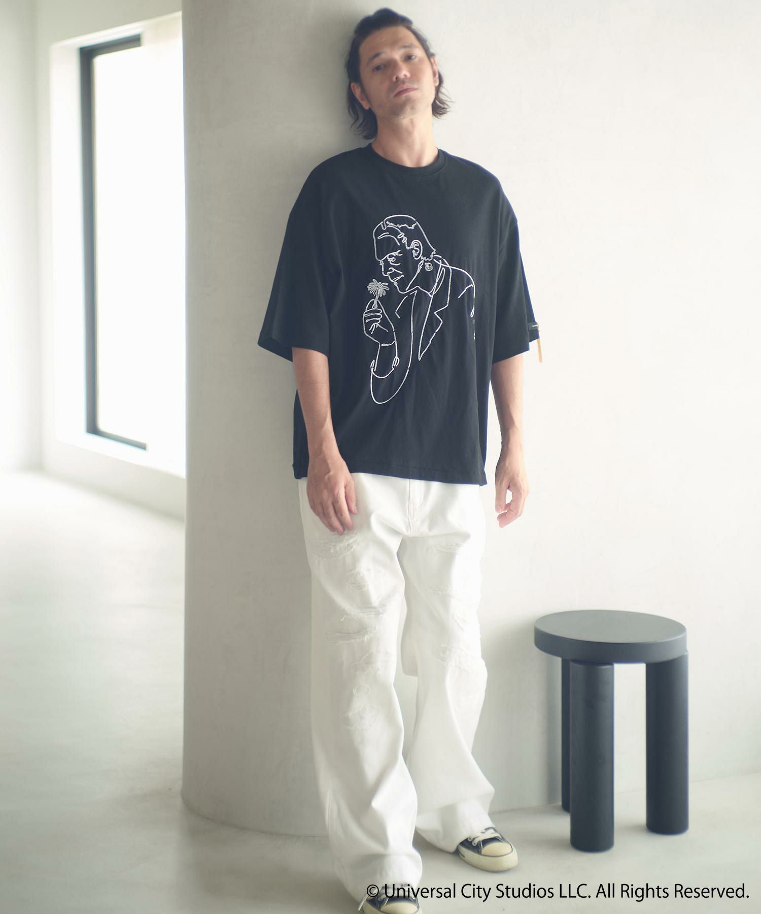 ADAM PATEK(アダムパテック)】Frankenstein flower stitch T Tシャツ