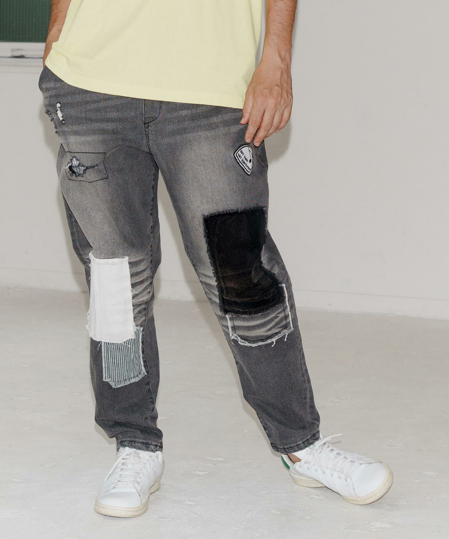 No Rain No Rainbow(ノーレインノーレインボー)】denim like shorts