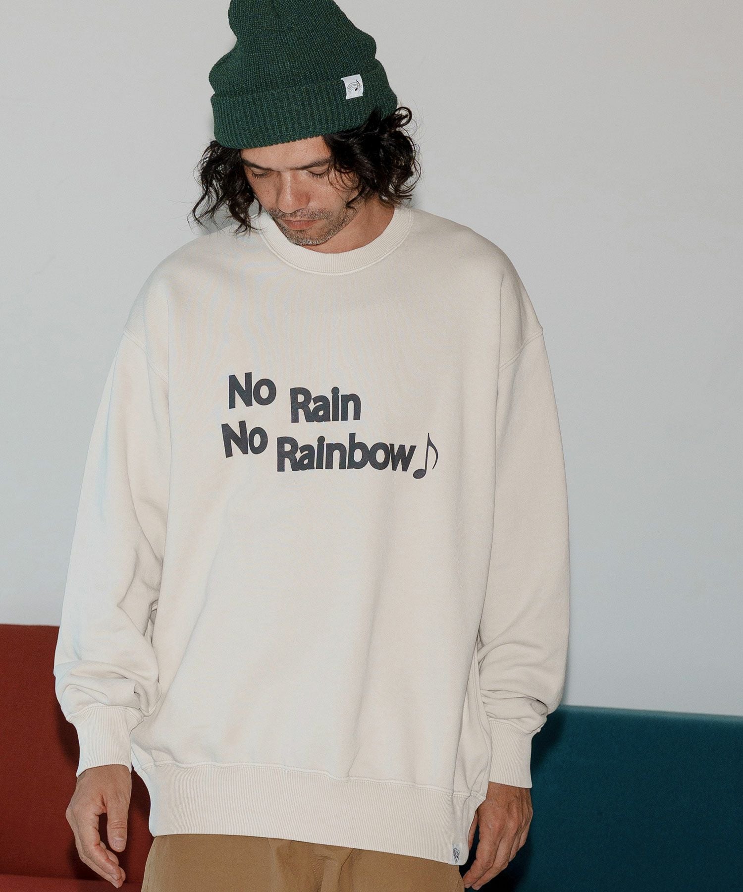 1点物⭕️お安く!◎Custom Rainbow fabric◎NR2b 9.7 No Rain No Rainbow(ノーレインノーレインボー)】logo print pigment