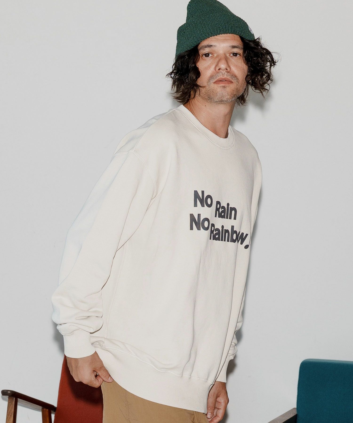 No Rain No Rainbow(ノーレインノーレインボー)】logo print pigment
