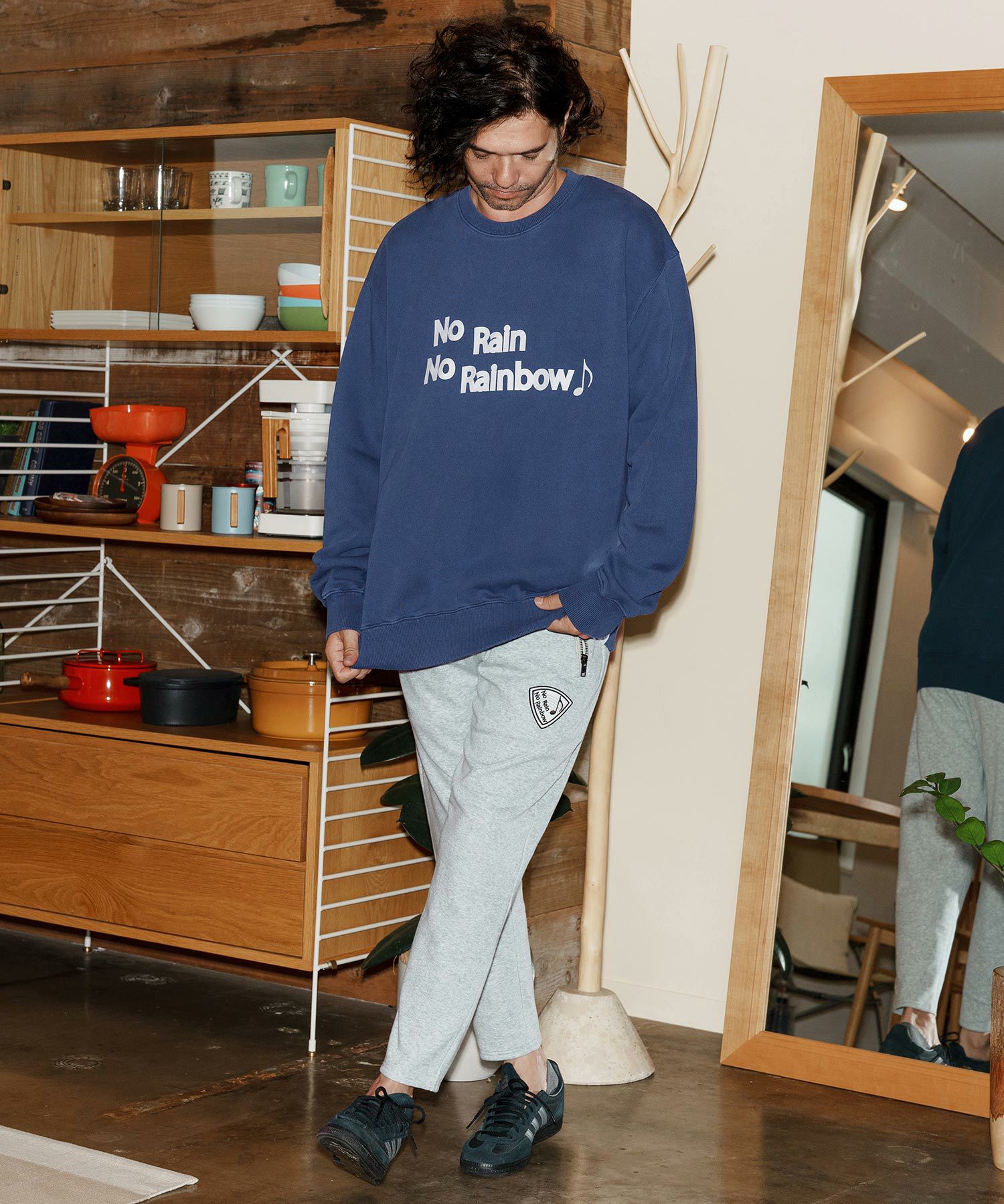 No Rain No Rainbow(ノーレインノーレインボー)】logo print pigment No Rain No Rainbow(ノーレインノーレインボー)】logo print pigment