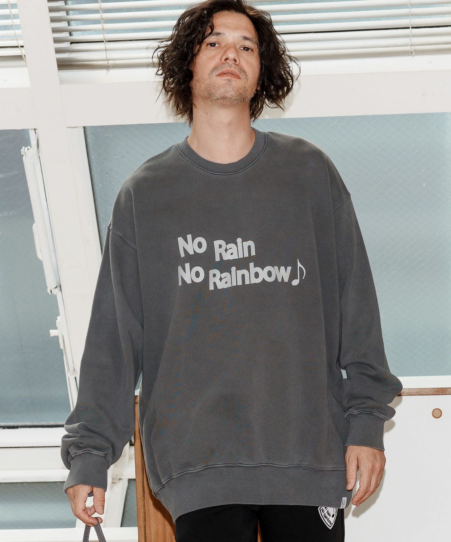 No Rain No Rainbow(ノーレインノーレインボー)】logo print pigment