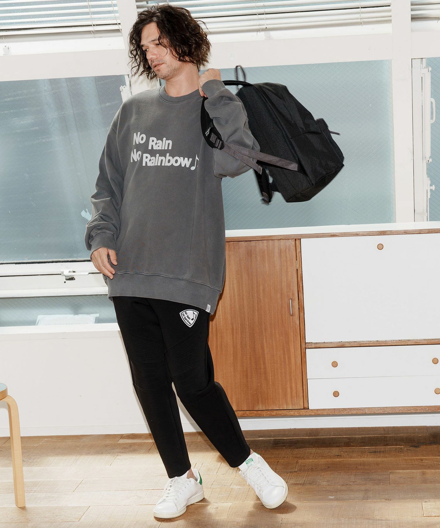 No Rain No Rainbow(ノーレインノーレインボー)】logo print pigment