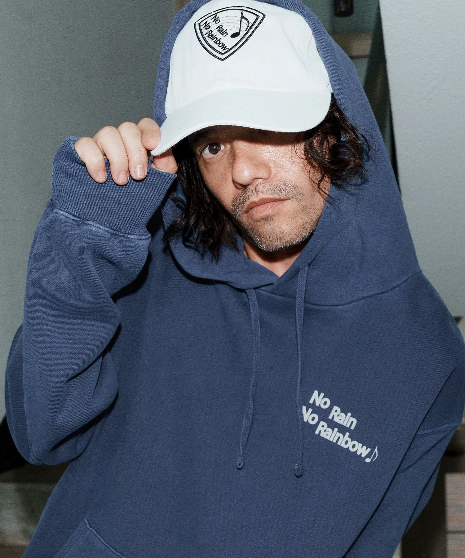 No Rain No Rainbow(ノーレインノーレインボー)】logo print pigment