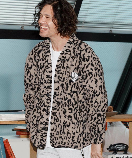 No Rain No Rainbow(ノーレインノーレインボー)】leopard boa cardigan 
