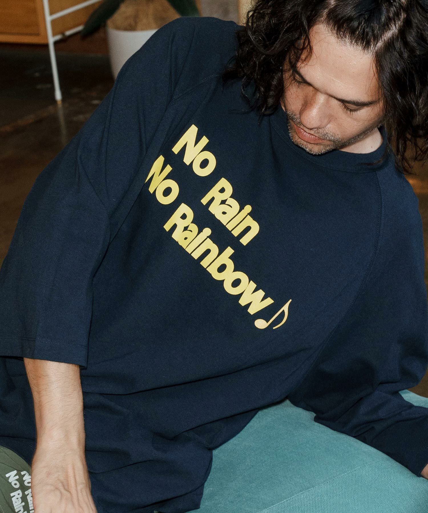 No Rain No Rainbow(ノーレインノーレインボー)】logo printed half