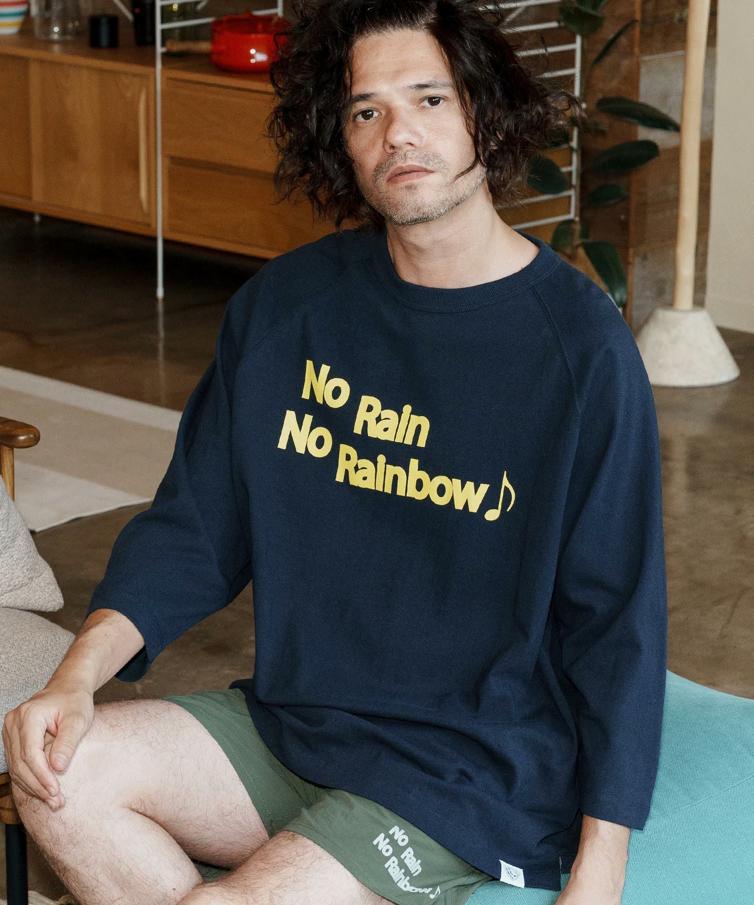 No Rain No Rainbow(ノーレインノーレインボー)】logo printed half