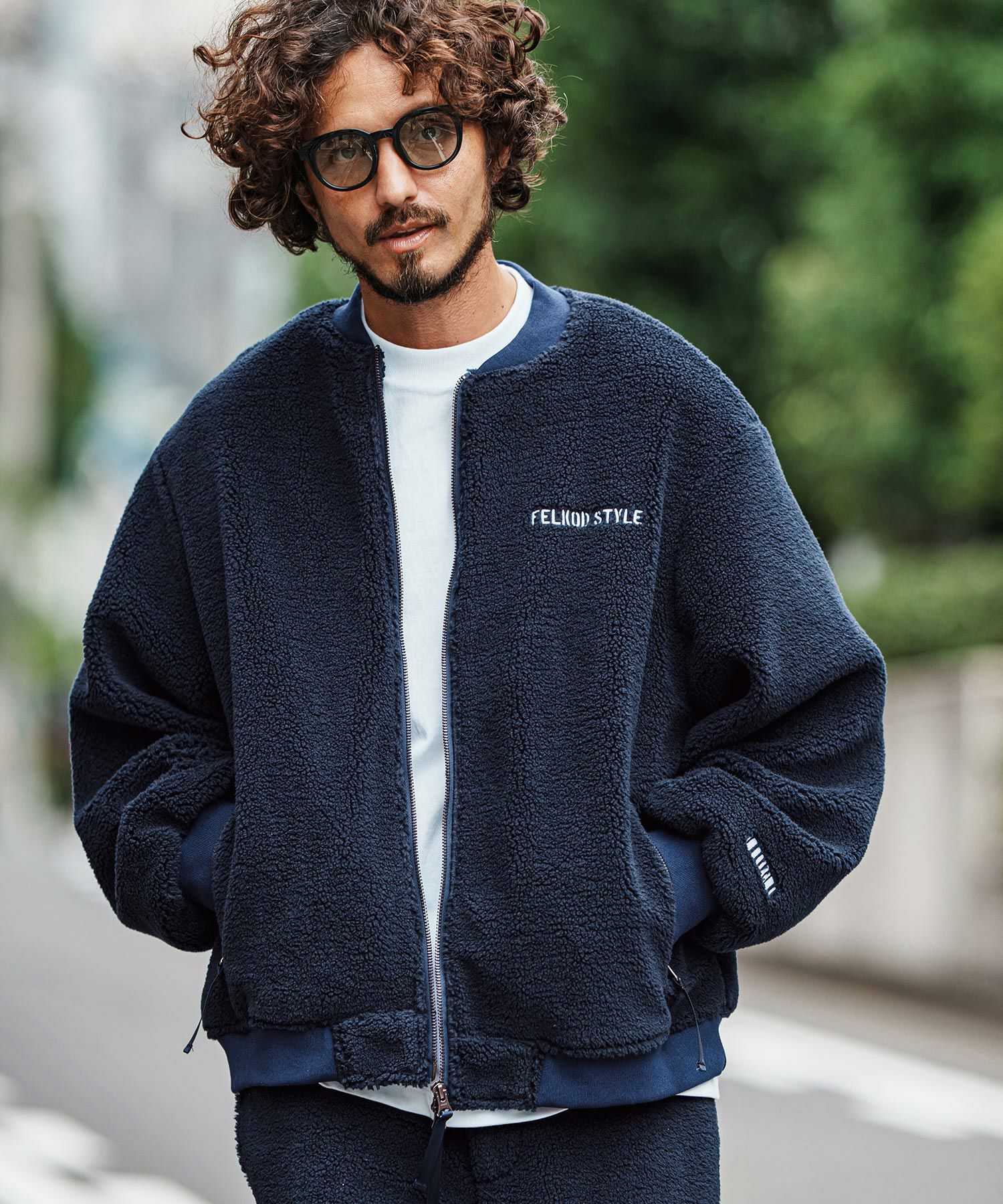 felkod(フィルコッド)】Plain Boa Oversized Blouson ボアブルゾン