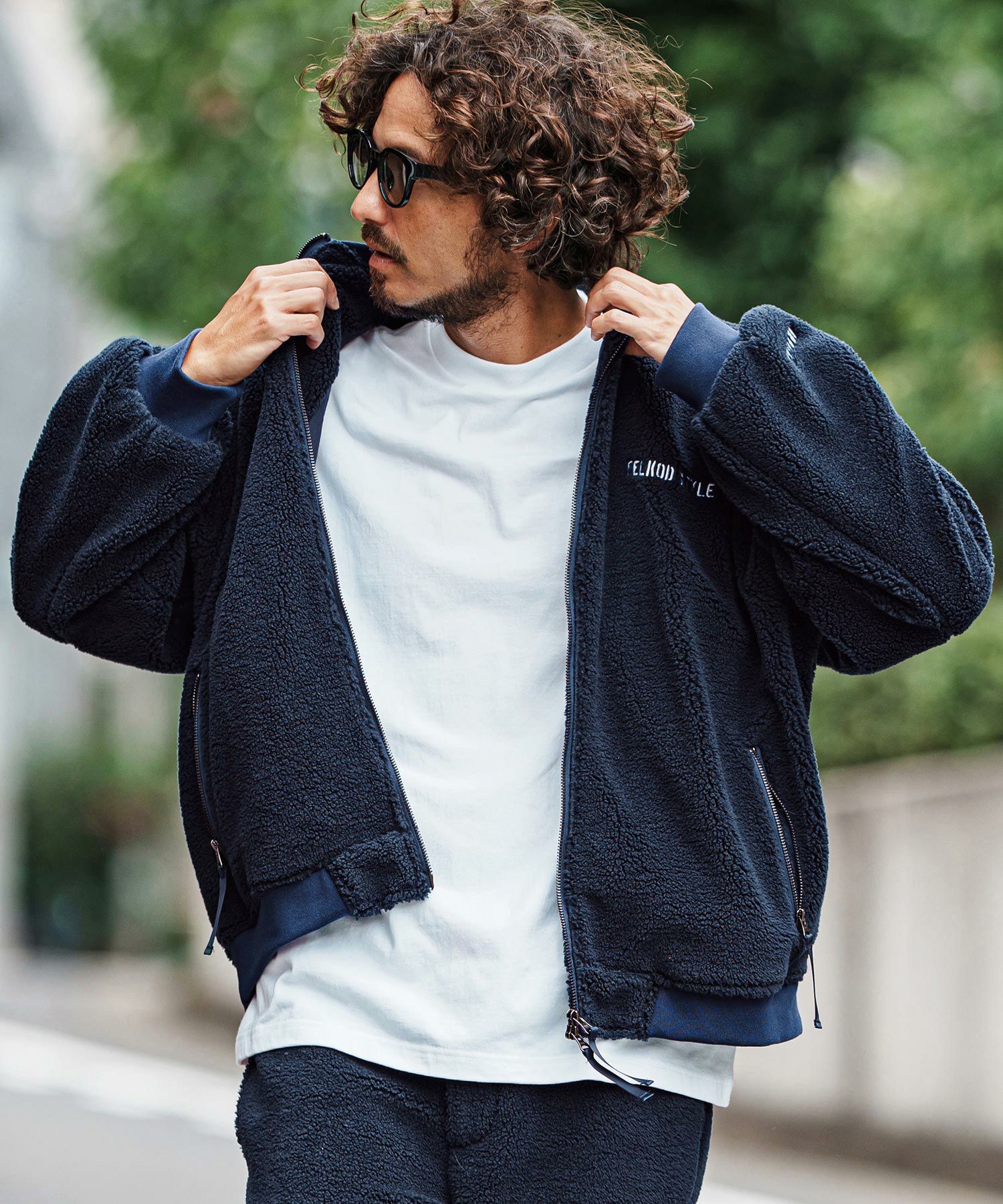 felkod(フィルコッド)】Plain Boa Oversized Blouson ボアブルゾン