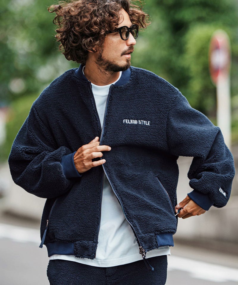 felkod(フィルコッド)】Plain Boa Oversized Blouson ボアブルゾン 