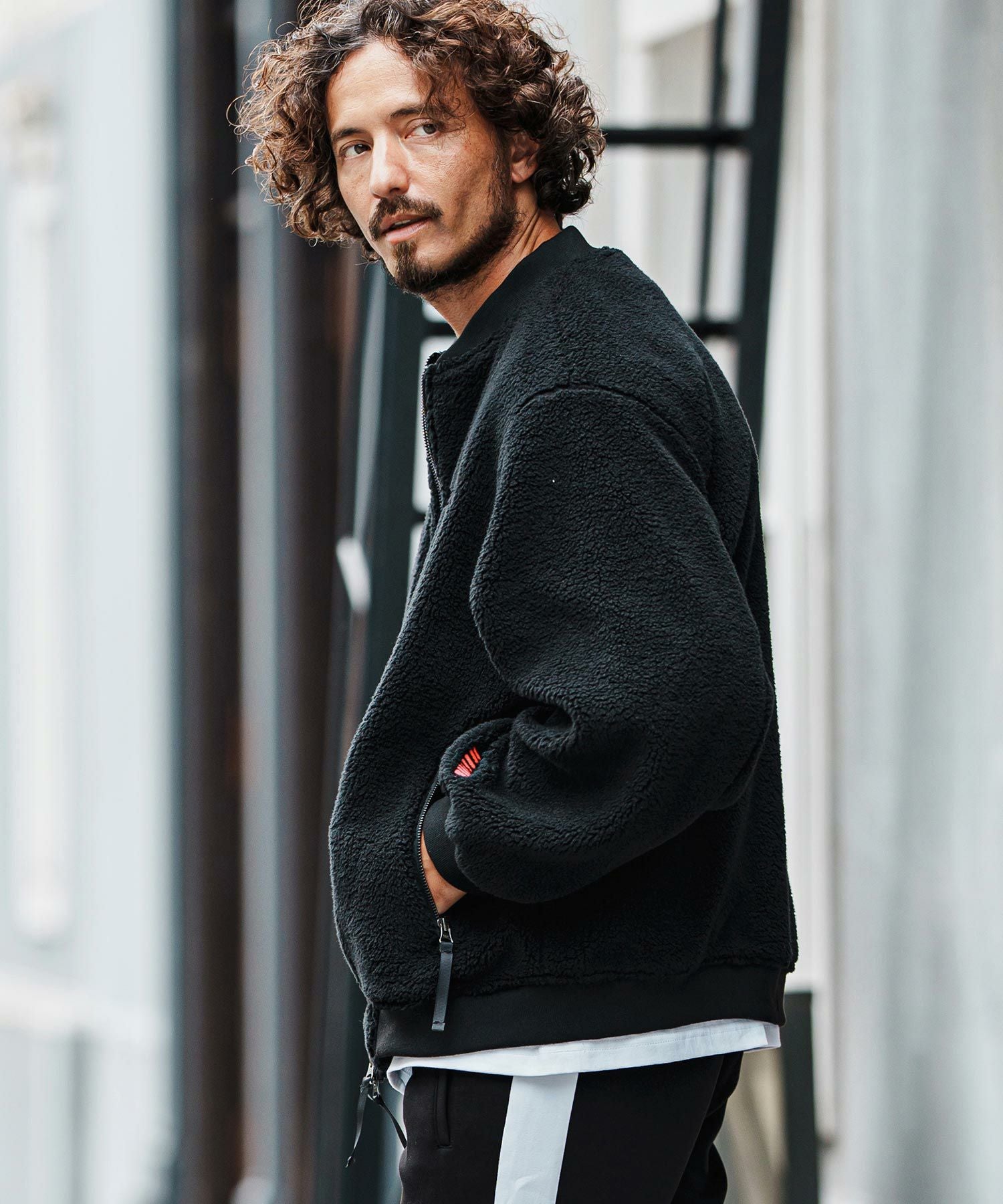 felkod(フィルコッド)】Plain Boa Oversized Blouson ボアブルゾン